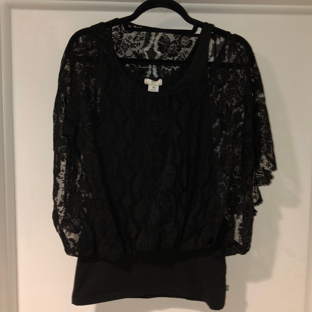 Black Lace Top with form fitting bottom